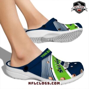 Bold Diagonal Stripes Seattle Seahawks Crocs NFL Seahawks Clogs 3 1