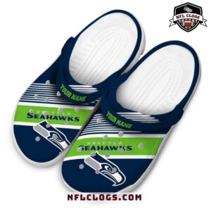 Bold Diagonal Stripes Seattle Seahawks Crocs NFL Seahawks Clogs 4 1