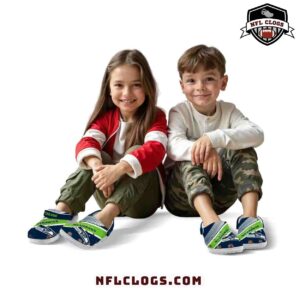 Bold Diagonal Stripes Seattle Seahawks Crocs NFL Seahawks Clogs 8 1