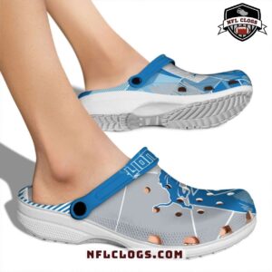 Geometric silver Detroit Lions crocs custom NFL Lions clogs 2