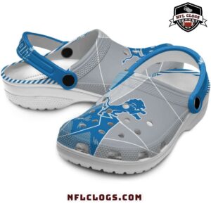 Geometric silver Detroit Lions crocs custom NFL Lions clogs 3