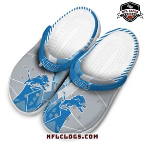 Geometric silver Detroit Lions crocs custom NFL Lions clogs 4