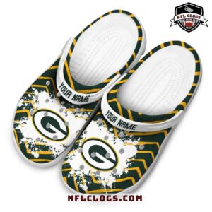 Green Bay Packers crocs white splash stripe NFL Packers clogs 4