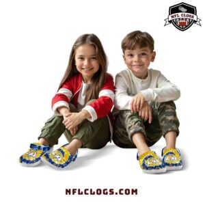 Los Angeles Rams crocs yellow blue tie dye swirl NFL Rams clogs 8