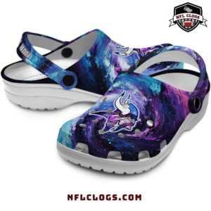 Purple galaxy swirl Minnesota Vikings crocs NFL Vikings clogs 3