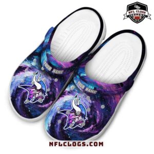 Purple galaxy swirl Minnesota Vikings crocs NFL Vikings clogs 4