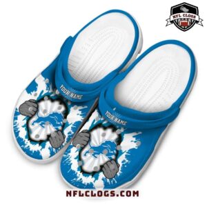 Ripped hands Detroit Lions crocs custom NFL Lions clogs 4