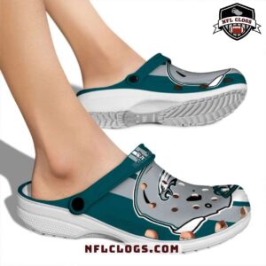 Silver Helmet Graphic Philadelphia Eagles Crocs NFL Clogs 2