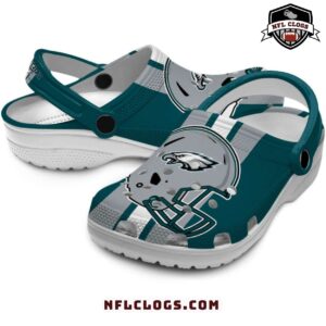 Silver Helmet Graphic Philadelphia Eagles Crocs NFL Clogs 3