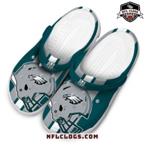 Silver Helmet Graphic Philadelphia Eagles Crocs NFL Clogs 4
