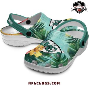 Tropical Flower Design KC Chiefs Crocs NFL Kansas City Clogs 1